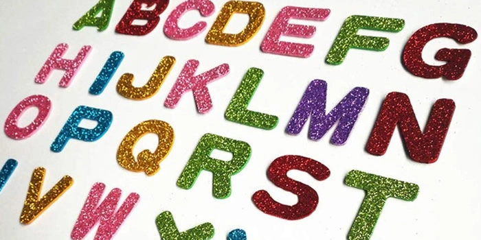 Glitter English Letter for Craft
