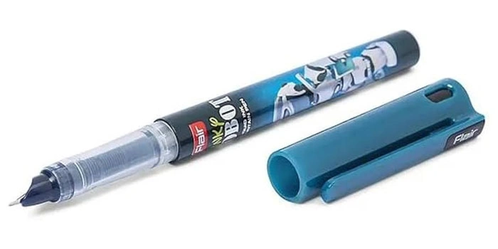 Inky Robot Liquid Ink Fountain Pen Blue Detail