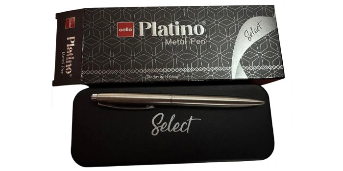 Platino Stainless Steel Ball Pen Blue Detail
